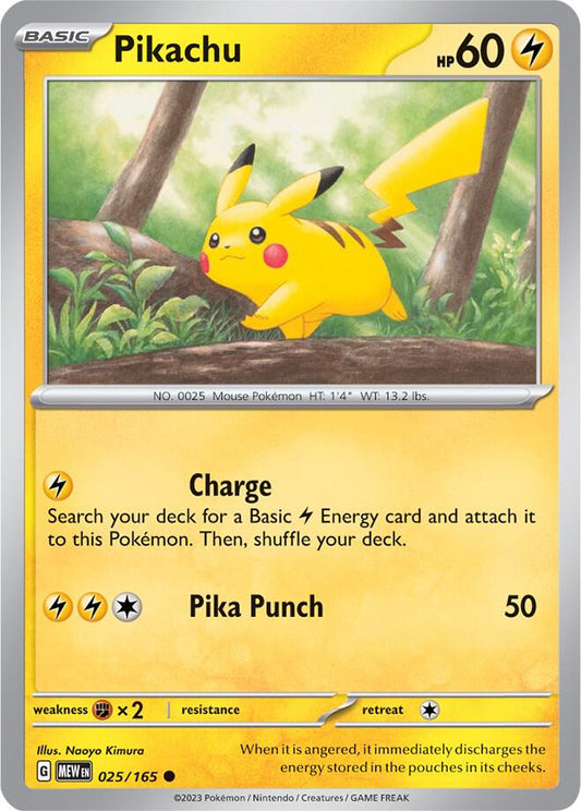 Pikachu - 025/165 - SV: Scarlet & Violet 151 (MEW)