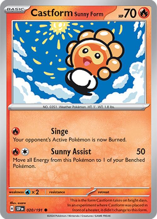 Castform Sunny Form - 020/191 - SV08: Surging Sparks (SV08)