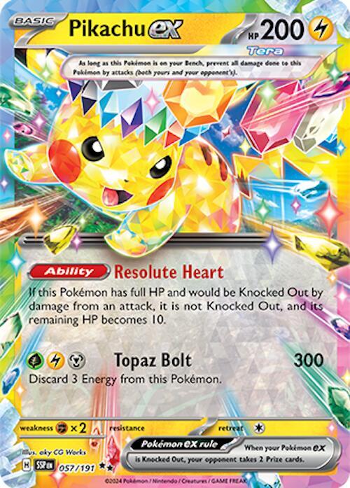 Pikachu ex - 057/191 - SV08: Surging Sparks (SV08)