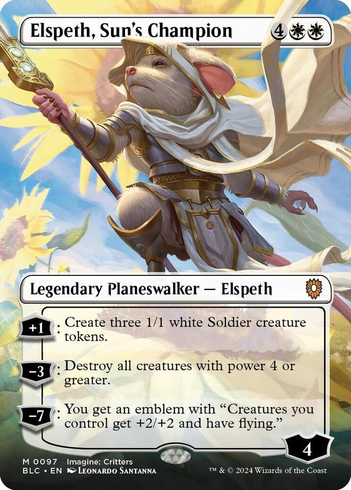 Elspeth, Sun's Champion (Borderless) - Commander: Bloomburrow (BLC)