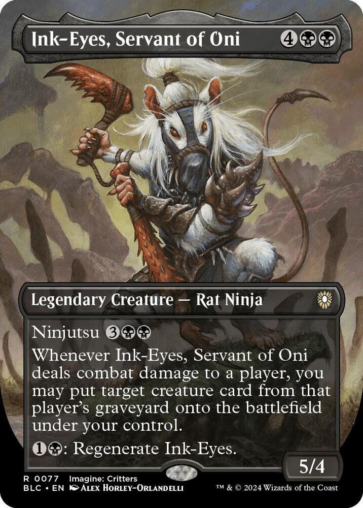 Ink-Eyes, Servant of Oni (Borderless) - Commander: Bloomburrow (BLC)